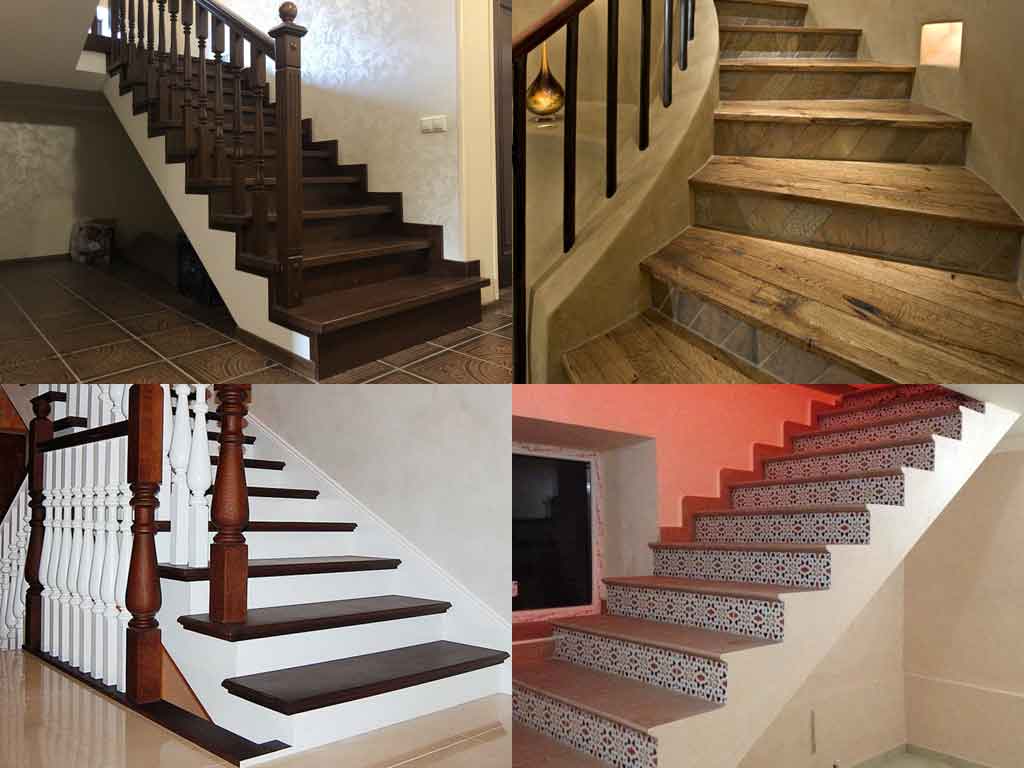 Отделка лестницы деревом